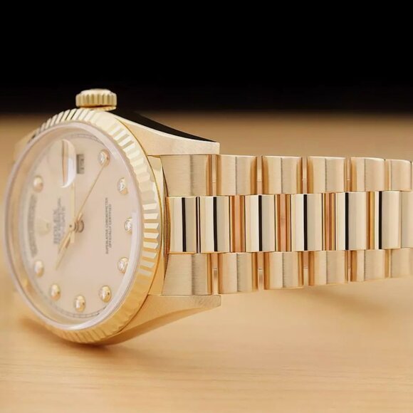 Sale! Rolex Men's Day Date President 18k Cream Dial Watch BOX TAG - Picture 3 of 7